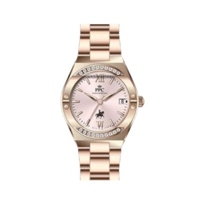 Paris Polo Club PPC-FD02-RG-PK Pink Dial Date Function Women Watch 